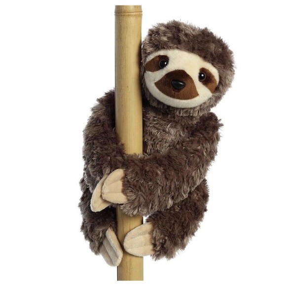 Aurora 14" Sloth Plush - Destination Nation - Super Soft Cute Hands Attach Brown - Picture 3 of 15